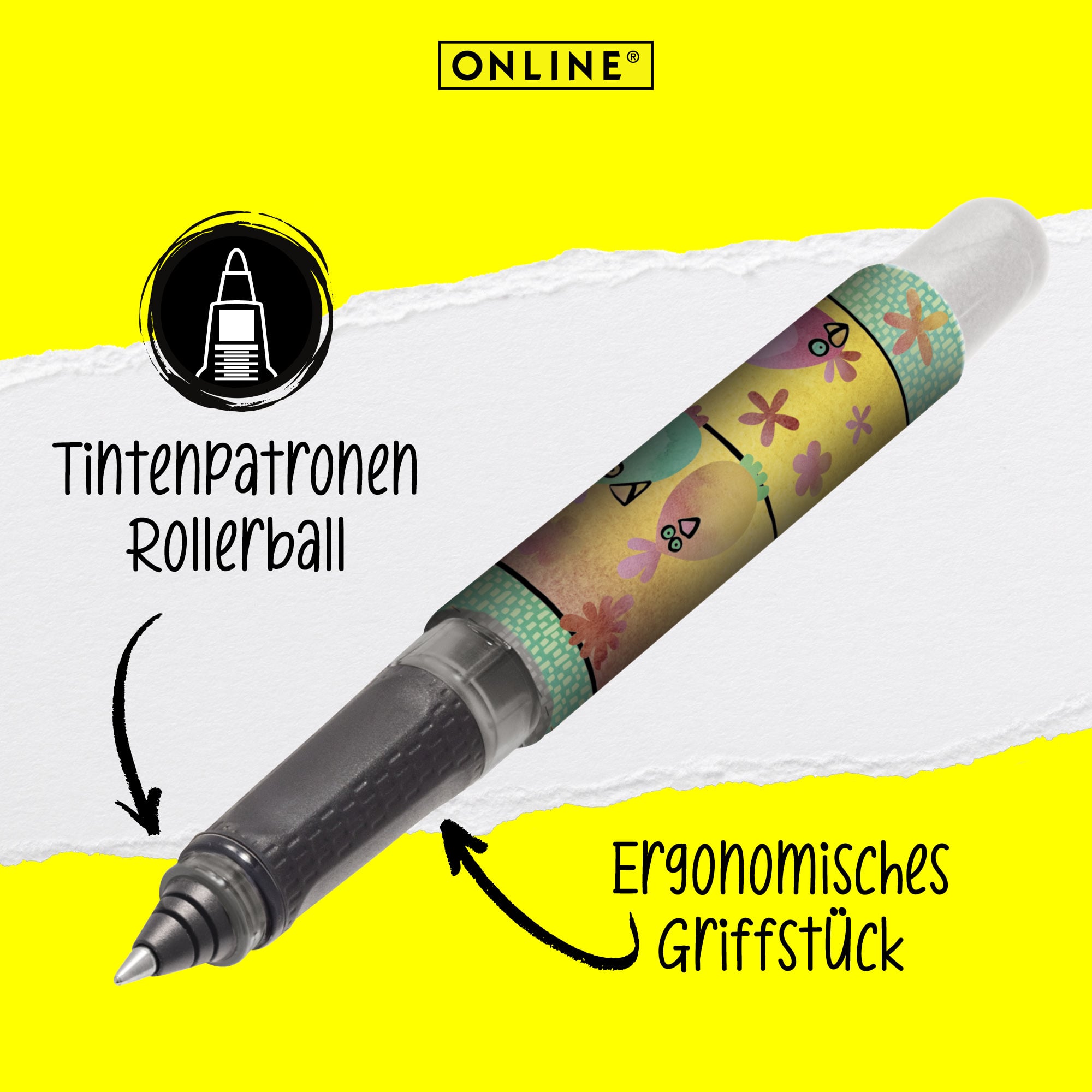 Eine kratzfreie Schreibspitze und ein ergonomisches Griffstück zeichnen unseren College Rollerball a