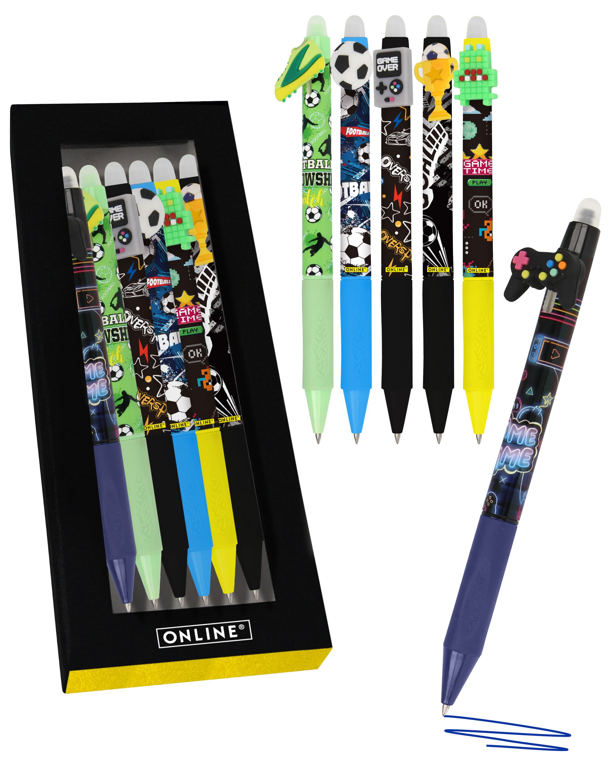 Unsere radierbarern Gelschreiber magiXX Fun Sports für Kinder mit spannenden Designs