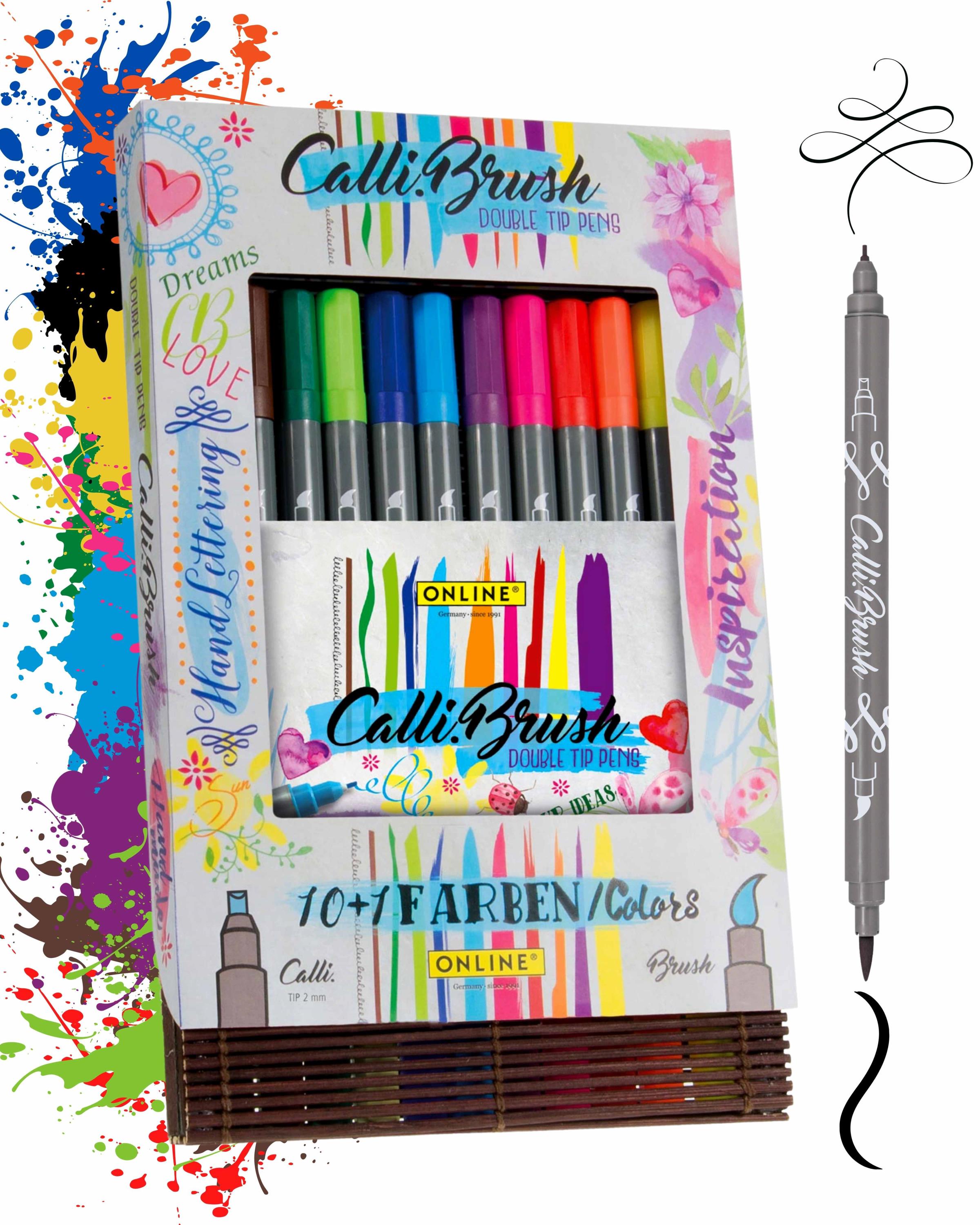Brush Pens in Bamboo Box